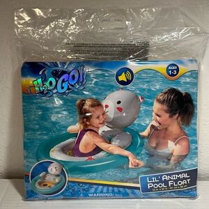 H2O GO Little Animal Pool Float Unisex 32" x 22" Kitty Cat Swimming Ages 1-3 New